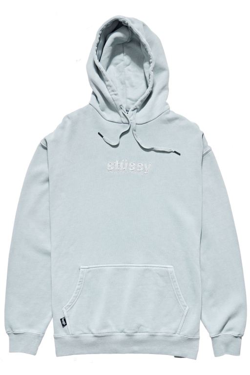 Stussy Mens Italic Pigment Hoodie Grey - LYSCA7480